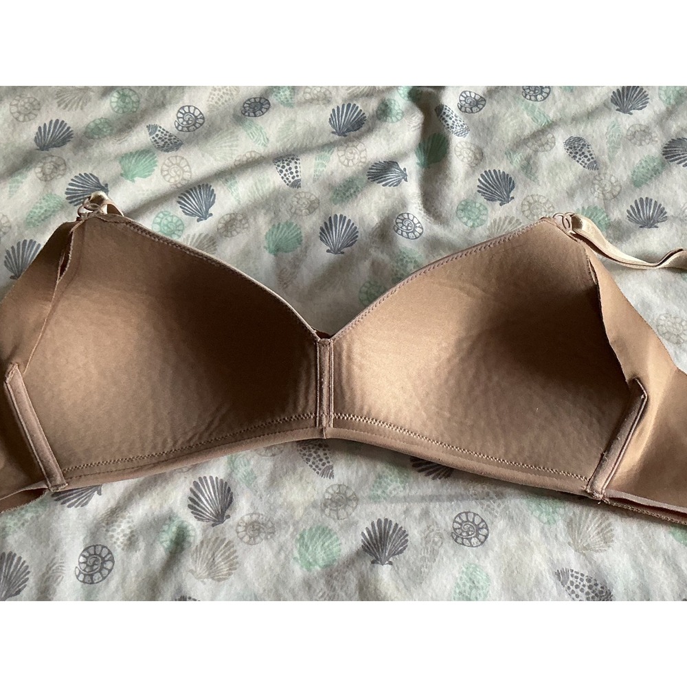Warners No Side Effects Wireless Bra Womens 34C Tan Good Side Smoothing 01056 - Picture 5 of 13